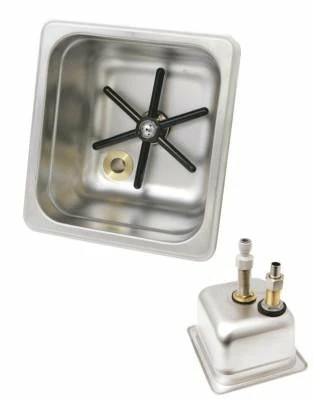 Espresso Parts Milk Jug Rinser, In Bench, Square 1 Espresso Parts Milk Jug Rinser, In Bench, Square