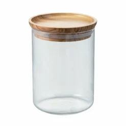 Hario Simply Glass And Olive Wood Canister