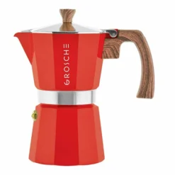 GROSCHE Milano Stovetop Espresso Maker -Hario Sales Store Milano Stovetop Espresso Maker 6 Cup Red