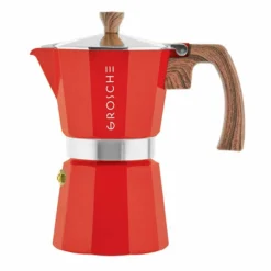 GROSCHE Milano Stovetop Espresso Maker -Hario Sales Store Milano Stovetop Espresso Maker 9 Cup Red